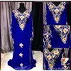 Roupas étnicas azul marinho marroquino Dubai Kaftans Farasha Abaya Vestido Longo muito chique