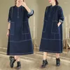 Abiti casual Denim da donna abito da donna 2024 Autunno e inverno Simpucibile Spazio di grandi dimensioni Vintage Fashion Jeans Vestidos Z3069