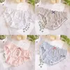 Women New Cute Animal Embroidery Menstrual Panties Student Cartoon Design Reffles Underwear Bow Women's Cotton Briefs Lingerie 's