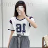 女性用Tシャツデザイナーナニューハイエンドウェア2024夏西部スタイル新しいCEホーム番号16レタープリント半袖Tシャツラウンドネック衝突YHDO