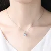 Necklaces Vintage Square Cosmic Pendant Necklaces Real 925 Silver Chain For Women Party Morganite Natural Stone Fine Jewelry