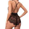 Leuke lingerie, sexy dames kanten perspectief jumpsuit lingerie