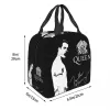Väskor Band drottning Freddie Mercury Isolated Lunch Tote Bag for Women Rock Singer Portable Thermal Cooler Bento Box School