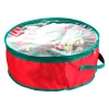 Bags Folding Christmas Wreath Storage Bag With Handle Transparent Window Tear Resistant Clean Up Holiday Carry Container Party