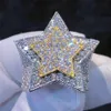 Joya de diseñador MOISSANITE PUNK HIP HOP HOP NUEVO ICE OUT JEYFÍA Ring Certified VVS 925 Silver Gold192Z