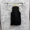 Basic & Casual Dresses Designer Early Spring New Miu Nanyou Gaoding Minimalist Style Letter Embroidered Workwear Pocket Versatile Zipper Vest Skirt QUV9