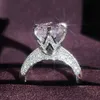 Кольца новый дизайн Big Diamond 925 Serling Sier Women Women Flower Ruxury Congagement Finger Form For Bride Jewelry Deliver Dhfal