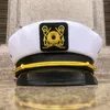 Berets Adult Yacht Military Captain Hats White Handwork Embroidered Navy Hat Sailor Party Role-playing Props Dress Accessories