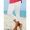 Damesbroek capris zomer dames casual solide kleur vakantie stijl leggings comfortabel en vers strand kanten strakke capris y240422