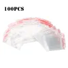 Bags 100Pcs Thicken Zipper Sealed Bags Clear Plastic Storage Bag for Small Jewelry Food Packing Reclosable Zippers Sealing Pouch