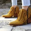 Chaussures décontractées Femmes Marchage des franges Western Western Suede feme