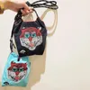 Axelväskor tiger broderad eko tygväska boll nylon handväskor mini shoppare purses varumärkesdesigner för kvinnor rep handtag