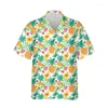 メンズカジュアルシャツユニセックスハワイアンメン面白い3Dフルーツプリントボタン半袖ハワイシャツトップヨーロッパサイズ6xl高品質