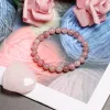 Brins Madagascar Natural Rose Quartz Perle Bracelet Femmes Fashion Stone Stone Force Force Yoga Guérisse Énergie Bijoux Gift