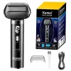 Shavers Kemei Waterproof IPX7 Electric Electric Ghaver Męska broda zarostka do twarzy Elektryczna golarka wyblakła ogolona maszyna do golenia głowy