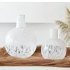 Vaser Creative White Speckled Glass Container Vase Homestay Table Flower Top Decoration Home Soft Craft