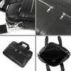 Man BROSCASES 100% äkta läder män väska handväska avslappnad manlig bärbar dator axel crossbody bussiness portfölj 240418