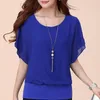 Blouses pour femmes Tops en mousseline de mousseline élégante Blouse de bureau élégante élégant tirage décontracté pour le travail décontracté pour le travail ou tous les jours