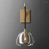 Lampa ścienna American Modern Design Indoor Metal Glass Ball Light Jadal Room Villa Sypialnia Koryta nocna luksus Dekorat sconce