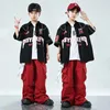 Стадия Wear Boys Jaz-Performance Kitfe K Style Catwalk Show Street Dance Comse Cool Hip-Hop Kids Motorcycle Baseball Costumes xh56