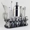 22pcs 750600ml Cocktail Shaker Bar Tools Bas Mixer Bartender Boston Shakers Tool Kit Jigger avec HO 240407