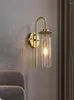 Lampe murale American Luxury Copper Cracper Glass Pendant Lights LED E14 Gold Luster Bedroom Bedside Mounted Living Room Balcon Asle