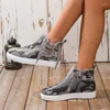 Chaussures occasionnelles Canvas européenne et américaine 2024 Côté inférieur plat Style de style zipper Zapatos de Mujer Traf