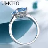 Anelli UMCHO 925 Sterling Silver Luxury Blue Gemstone Topaz Rings Rings Wedding For Women Party Anniversary Fine Jewelry