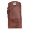 Wallets Vintage Genuine Leather Men Key Wallet For Car Keychain Covers Zipper Key Case Bag Male Key Holder Housekeeper Keys Organizer