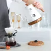 Kessel 1.0l Retro Elektrisch Kessel Schweinefleck schlanker Mund Teekannenbrauer Kaffeekanne Smart Kessel schneller Hitze mit Thermometer 110 V/220 V
