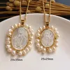 promotion Natural Sacred Heart & Guadalupe San Benito Mother Pearl Necklace Freshwater Grace for women Gift 220222301i