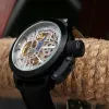 Watches DUGARY Top fashion personality pilot Automatic mechanical watch Luminous Waterproof Male hollow Sport for Men Wristwatch