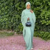 Qnpqyx Nieuwe moslimvrouwen hijab jurk gebedkleding batwing abaya bijpassende hoofdomslag sjaal islam Jilbeb Dubai Turkije Saudi Jilbaab Robe