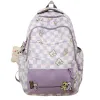 Sacs Preppy Schoolbag 2023 New Style Plaid Sac à dos simple grande capacité Junior High School élèves de loisirs sac à dos