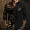 Abbigliamento etnico 2024 camicia stampata in stile etnico da uomo per le vacanze quotidiane di alta qualità comode abiti da design in tessuto comodi d240419