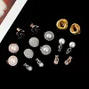 1PAIR SIMULATO CLIP PERLA SU MASSIONE CE CZ CZ Non trafitto per le donne Ear False Piercing Cuff n. 240410