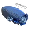 Berets Flower Denim Beret Hats Spring Autumn Female Trendy Women Camellia Painter Caps Casual Cotton Beanie Acces