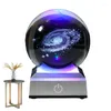 Decorative Figurines 3D Galaxy Lamp Creative Multi Colour Atmosphere Night Light Moon With Stand Internal Engraving Glowing Ball Christmas