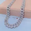 23 mm hiphop wit goud vergulde sterling zilver 925 ijsje uit Moissanite Diamond Miami Cuban Chain