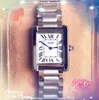small size women tank watches 28mm square case solid fine stainless steel quartz movement rose gold silver color cute Lady women dress watch tank-must-design clock