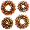 Fleurs décoratives de la couronne de Noël simulation de porte eucalyptus décoration de porte de maison verte végétal de la plante fausse fleur accessoire