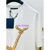 Herrskjorta Designer T-shirt Paris Street, Italien OS T-shirt andningsbar T-shirt Navigationsserie Fried Dough Tvists Rop Mirror Print Chain Half Sleeve T-Shirt 1110