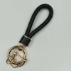 Woven Keychain Blank Creative Handmade Multicolor Leather Car Key Ring Rope Pendant Accessories Wholesale