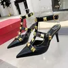 Sandali signore ad alto tacco estivo in stile poco profondo band stretto design vuoto scarpe femminili piene di raffinatezza