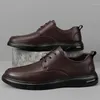 Casual Shoes High Quality Men Genuine Leather Versatile Men's Fashion Brand Man Oxford Lace Up Formal Dress Footwear