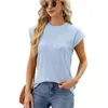 Women's Blouses Women Top Striped Texture Summer T-shirt Crewneck Dressy Tops Tee Shirt Fashion Streetwear Collection For Work Play