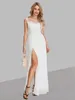 Casual Dresses Women Cocktail Party Evening Wedding Dress Lace Flower Sleeveless Slit Long Summer Elegant Sexy Fairy