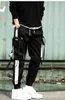 Men's Pants Functional fashion brand overalls mens personality ribbon tie-in Korean version of the trend of Loose Strt hip-hop pants Y240422