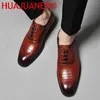 Casual Shoes Men skórzana sukienka Oxford Mężczyzna oryginalny dżentelmen luksusowy ręcznie robione obuwie dla męskich