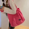 solid Canvas Bag 2021 New INS Women's Bag Large Capacity Simple Art Small Fresh Shoulder Bag X8NO#